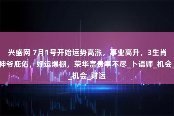 兴盛网 7月1号开始运势高涨，事业高升，3生肖，财神爷庇佑，好运爆棚，荣华富贵享不尽_卜语师_机会_财运
